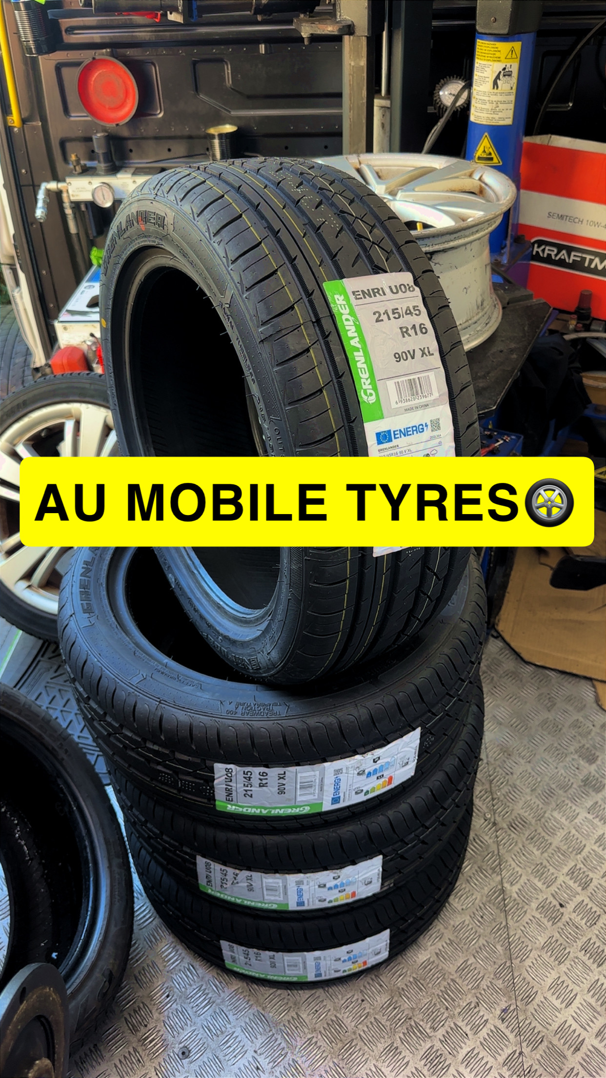 New tyres ready for fitting